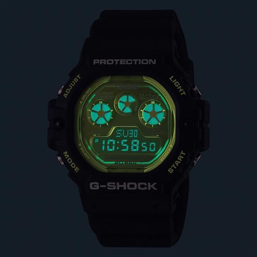 CASIO卡西歐G-SHOCK 街頭時尚黑x綠透明夜光錶盤雙顯系列DW-5900TS-1_46