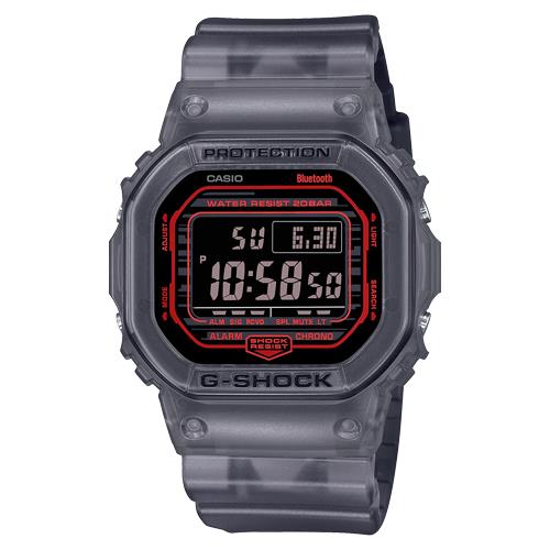 CASIO 卡西歐】G-SHOCK 男錶電子錶橡膠錶帶半透明漸變色藍牙連結防水