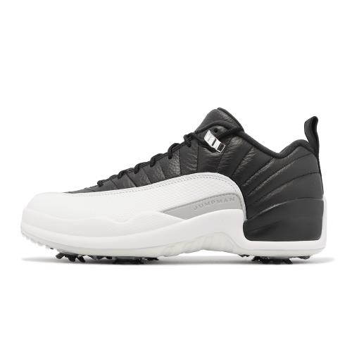 Nike 高爾夫球鞋Air Jordan XII Low 男鞋黑白高球Playoffs 12代