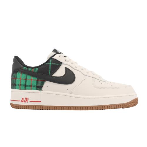 Nike Air Force 1 07 LX 男鞋米白綠黑格紋AF1 Plaid 英倫風聖誕配色