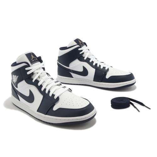 Nike Air Jordan 1 Mid Obsidian 白深藍AJ1 男鞋休閒鞋554724-174|休閒