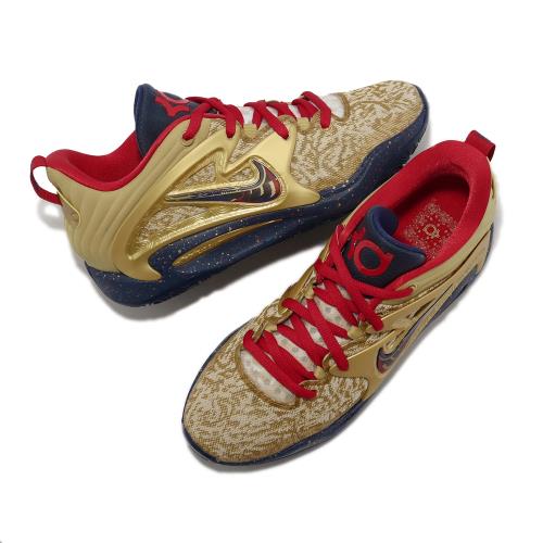 Nike 籃球鞋KD15 EP 奧運Olympics 金牌金紅藍杜蘭特男鞋DM1054-700