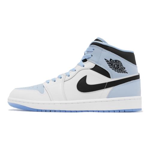 Nike 休閒鞋 Air Jordan 1 Mid SE 男鞋 白 冰川藍 麂皮 AJ1 經典款 高筒 DV1308-104