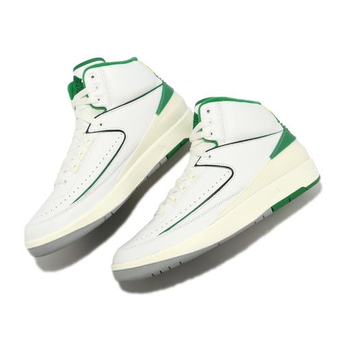 Nike 休閒鞋Air Jordan 2 Retro 男鞋白幸運綠AJ2 皮革經典款高筒DR8884