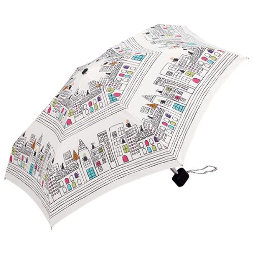 日本KIU 輕巧摺疊抗UV晴雨傘 31011 貓與城市