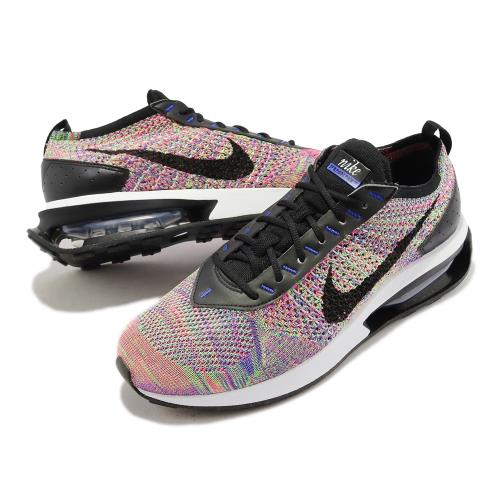 Nike 休閒鞋Air Max Flyknit Racer 男鞋女鞋黑彩虹編織氣墊緩震FD2765