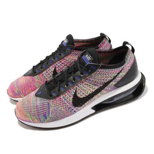 Nike 休閒鞋Air Max Flyknit Racer 男鞋女鞋黑彩虹編織氣墊緩震FD2765