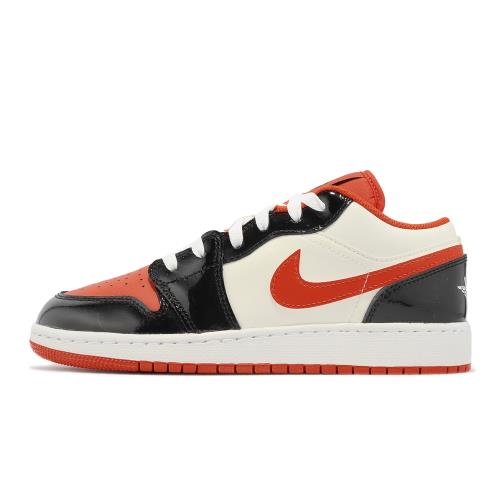 Nike 休閒鞋Air Jordan 1 Low SE GS 女鞋大童鞋橘黑萬聖節漆皮AJ1