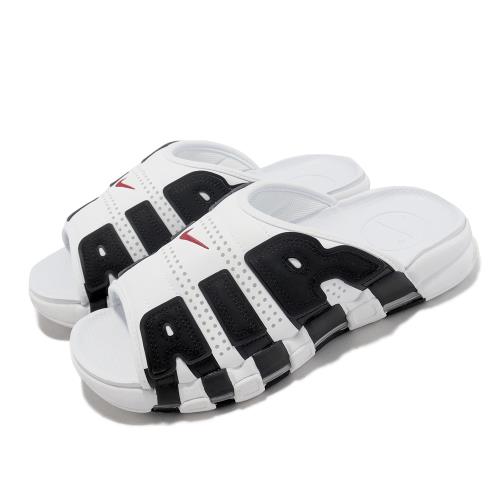 Nike 拖鞋Air More Uptempo Slide 白黑大AIR 男鞋氣墊FB7818-100