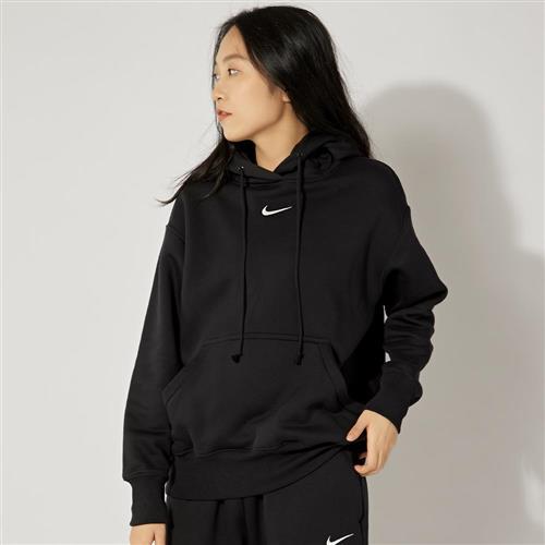 Nike As W Nsw Phnx Flc Os Po Hoodie 女款 黑色 口袋 帽T 長袖 DQ5861-010