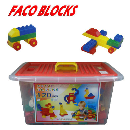 FACO BLOCKS快樂堆高120pcs積木組 (含扣整理箱)
