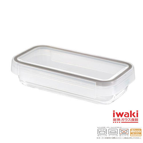 【iwaki】扣式耐熱玻璃微波盒 850ml(棕)