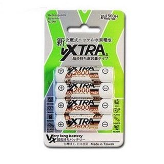 【VXTRA】3號高容量2600mAh低自放充電電池-4顆入