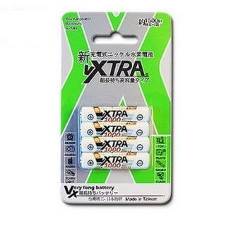 【VXTRA】4號高容量1000mAh低自放充電電池(4顆入)