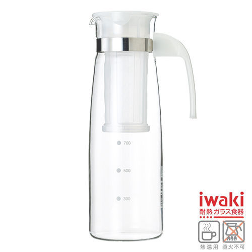 【iwaki】耐熱玻璃水壺1.2L(附濾網)