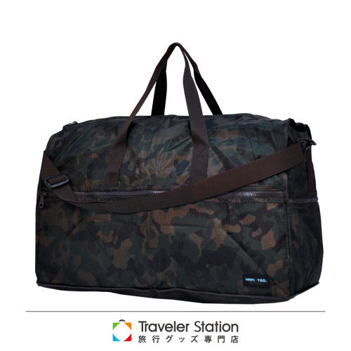 《Traveler Station》HAPI+TAS 摺疊圓形旅行袋(大)新款-228男版軍綠色迷彩