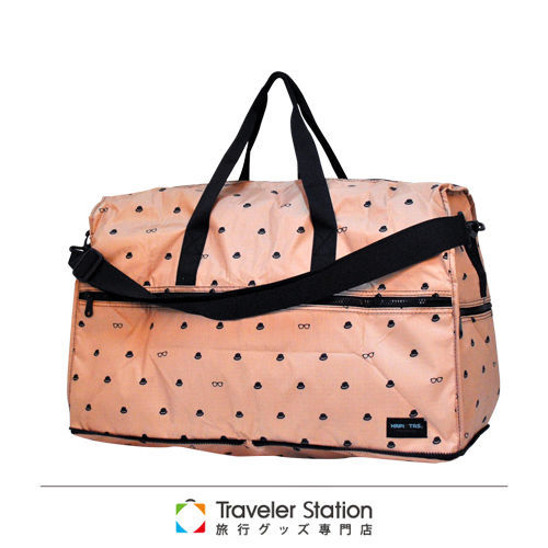 《Traveler Station》HAPI+TAS 摺疊圓形旅行袋(大)新款-217男版米色小黑帽