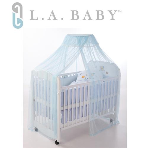 L.A BABY 豪華全罩式嬰兒床蚊帳(加大加長型)-藍色