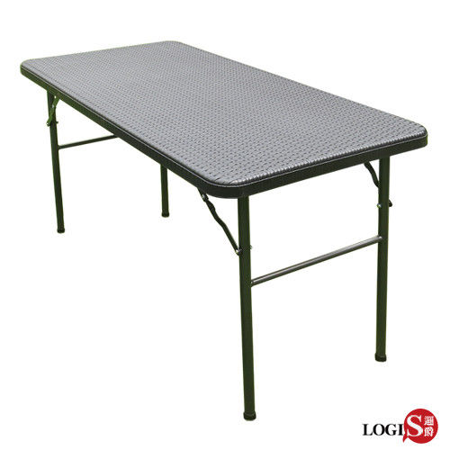 LOGIS邏爵~黑桌面多用途122*61CM塑鋼折合桌/會議桌/露營桌/野餐桌ZRK-120
