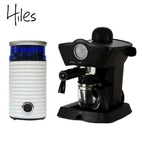 Hiles皇家午茶組合：皇家義式咖啡機+電動磨豆機(HE-303/HE-386W2)