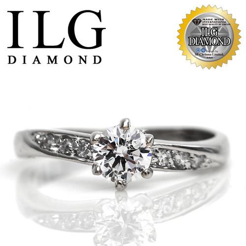 ILG鑽-頂級八心八箭擬真鑽石戒指-甜心魅力款 主鑽約50分-RI003 時尚魅力女朋友最愛