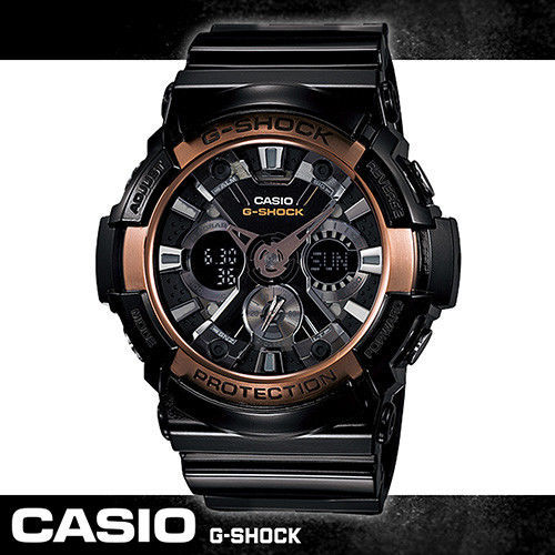 【CASIO 卡西歐 G-SHOCK 系列】復古玫瑰金限定款金屬雙顯錶(GA-200RG 復古玫瑰金)