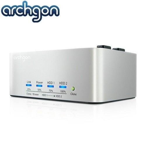 archgon亞齊慷 2.5/3.5吋USB3.0雙SATA硬碟外接座Eraser+Clone－MH-3623