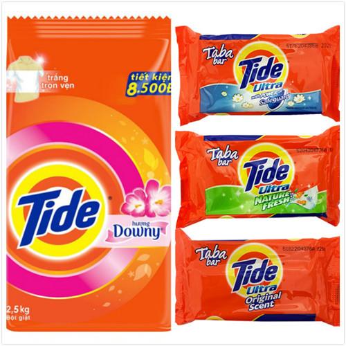 【Tide】洗衣粉-含Downy2.5kgX2+潔淨洗衣皂(三款)130gx12