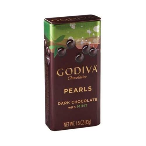 GODIVA 頂級珍珠鐵盒-薄荷巧克力
