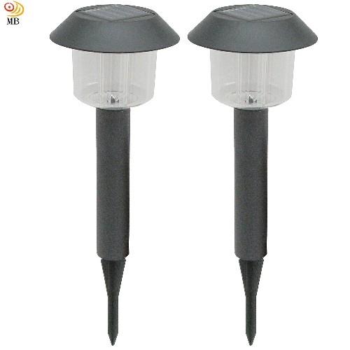 月陽黑帽太陽能充電式自動光控LED庭園燈草坪燈插地燈超值2入(50042)