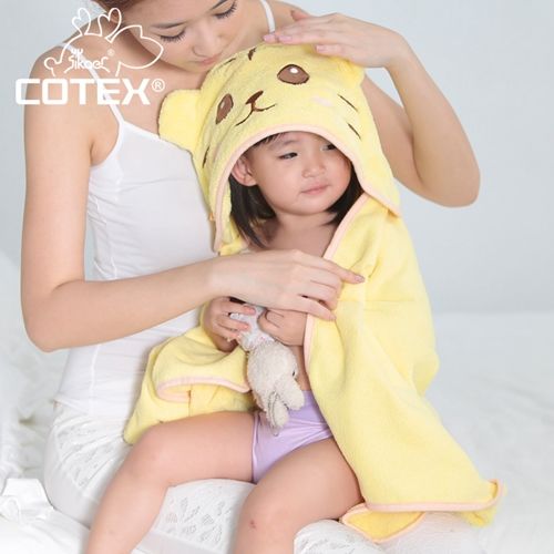 【COTEX可愛動物大浴巾】泰可虎（鵝黃色）