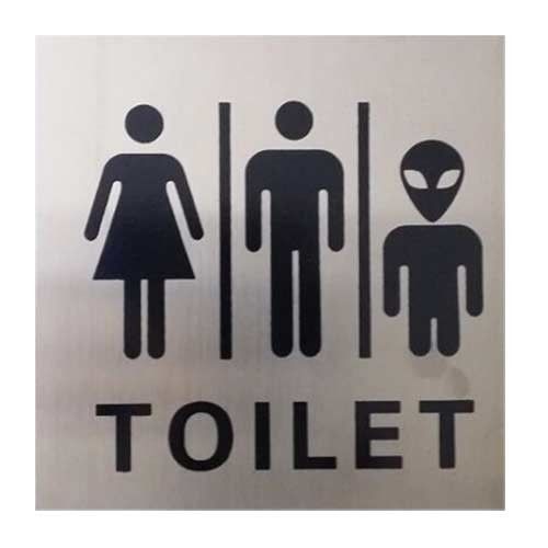 PUSH! 居家生活用品外星人廁所WC洗手間衛生間標識牌I02