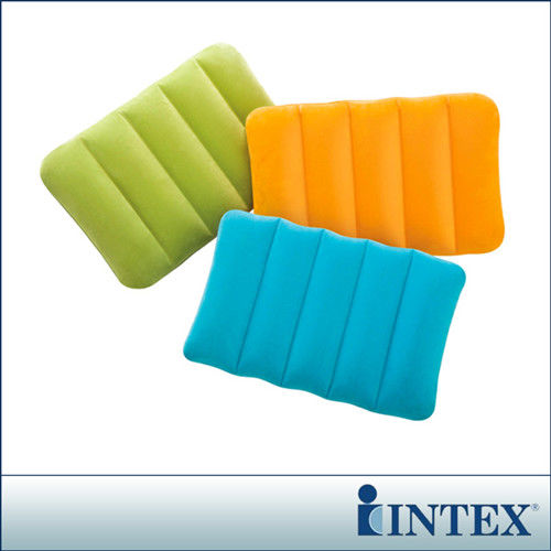 【INTEX】彩色充氣枕-三色隨機出貨 (68676)-行動