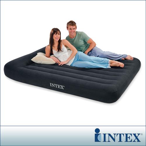 INTEX《舒適型》雙人加大植絨充氣床墊(寬152cm)-有頭枕 (66769)-行動