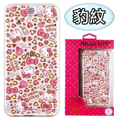 【Hello Kitty】HTC One A9 彩鑽透明保護軟套-豹紋