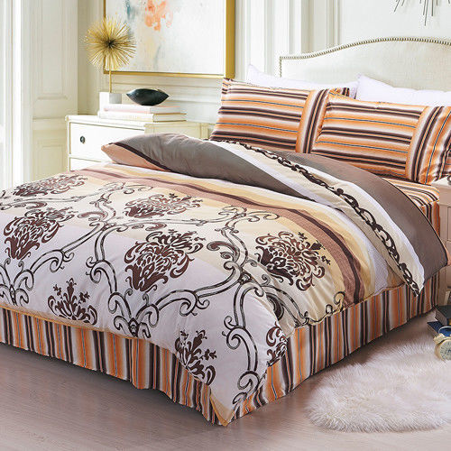 RODERLY 亞曼緹 柔絲絨 加大六件式舖棉兩用被床罩組