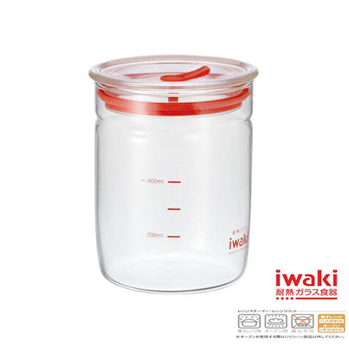【iwaki】玻璃微波密封罐 550ml(透明細長款)