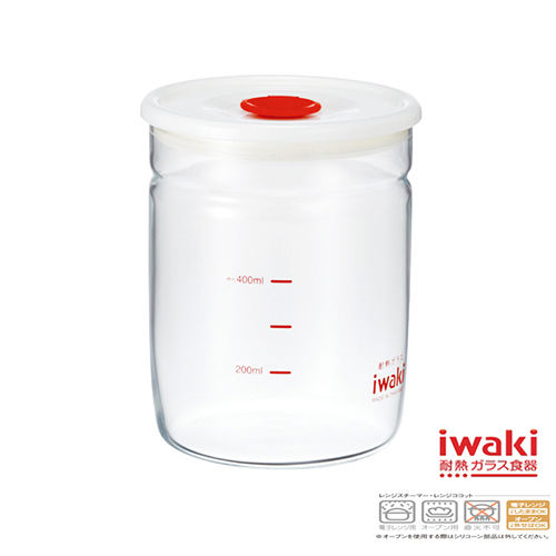 【iwaki】玻璃微波密封罐 550ml(細長款)