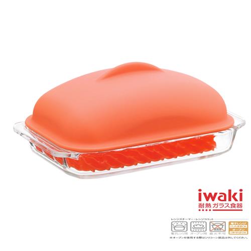 【iwaki】耐熱焗烤蓋附蓋700ml(紅)