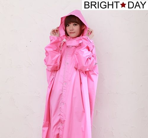 BrightDay風雨衣連身式 - 亮采前開款-櫻粉