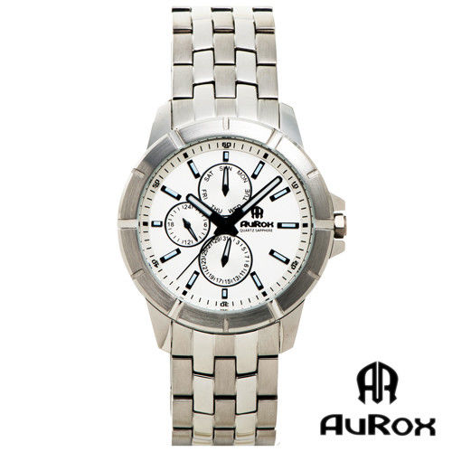 AuRox歐銳時 運動精英三眼不銹鋼石英錶 (AR005G)