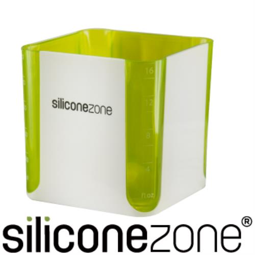 【Siliconezone】520ml施理康耐熱立方造型計量杯計量匙-綠