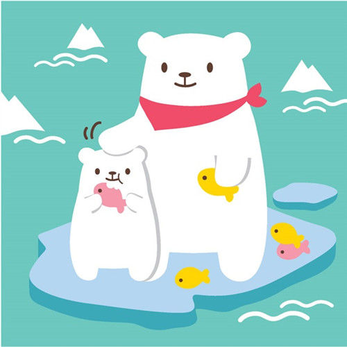 LOVIN 超萌韓版數字油畫海洋系列 可愛北極熊(3)1幅