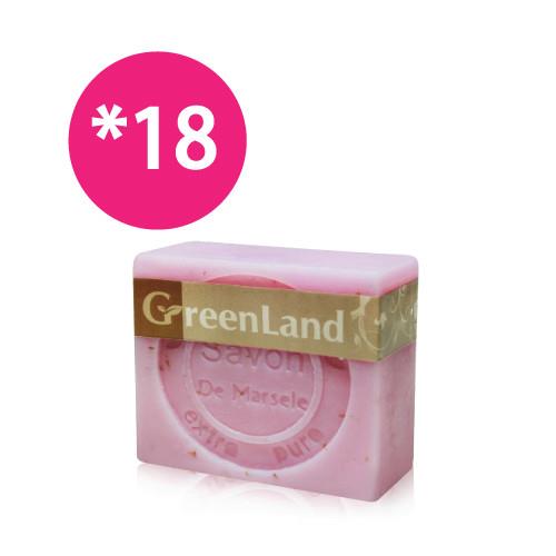 GreenLand 玫瑰香氛絲滑平衡馬賽皂18入(團購優惠組)