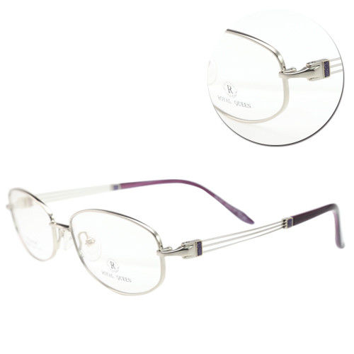 【ROYAL QUEEN 蘿亞皇后】優雅鈦金屬橢圓全框紫色光學眼鏡(RQ-332T-COL22)