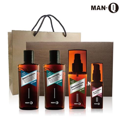 MAN-Q 精淬保養禮盒(潔顏露2款、調理露X1、水活乳X1、提袋X1)