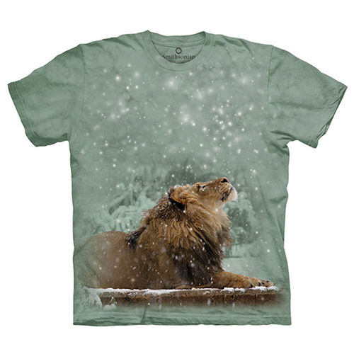 【摩達客】(預購)美國進口The Mountain Smithsonian系列雪中獅 純棉環保短袖T恤