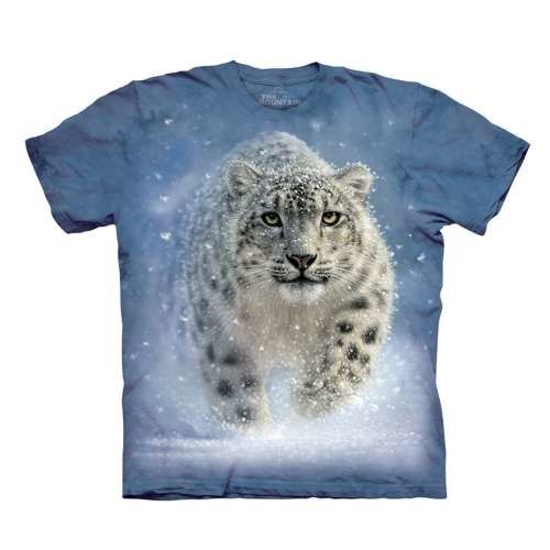 【摩達客】(預購)美國進口The Mountain 雪中豹 純棉環保短袖T恤