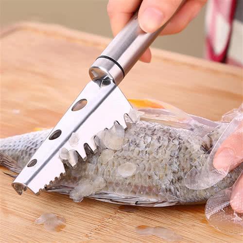 PUSH!廚房用品加厚304不銹鋼刨魚鱗器殺魚刮魚刀刮鱗器去魚鱗工具D68