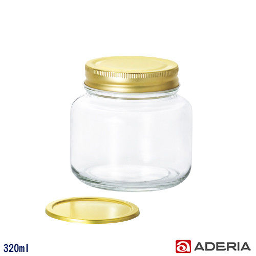 【ADERIA】日本進口多功能雙蓋密封玻璃瓶/果醬罐320ml